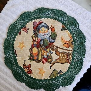 German tapestry with embroidery edge.